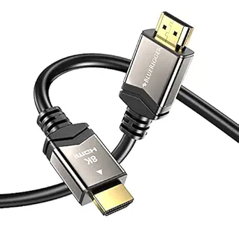 BlueRigger Ultra Series 8K HDMI to HDMI Cable with 48Gbps Speed Supports 8K@60HZ,1080p FullHD, UHD/Ultra HD, 3D, High Speed with Ethernet, ARC, PS4, Xbox, HDTV (6.6 Feet / 2 Meters)