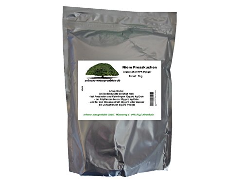 Niempresskuchen 1kg organischer NPK Dünger , fein gemahlen Niem Presskuchen - 2