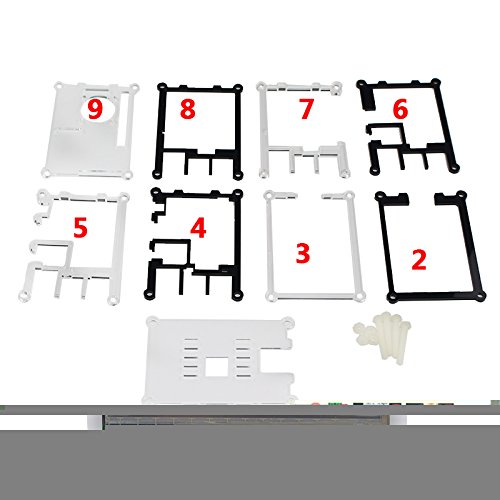 5 in 1 Profi-Kit für Raspberry Pi 3B &Raspberry Pi 2B &Raspberry Pi B+, Basic Starter Kit mit schwarz Schwarz 9 Scheiben Kastenbox,Lüfter, Adapter,Mikro-USB-Kabel,Kühlkörper - 5