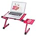 Price comparison product image Foldable Laptop Desk with Mouse Board and USB Cooling Fan Pad, Etpark 360 Degree Portable Folding Table Stand Desk Bed Sofa Tray for MacBook Air Pro Acer Asus Dell Fujitsu Lenovo HP Samsung Sony Toshiba Laptop Computer Notebook Ultrabook (Rose Red with Cooling Fan)