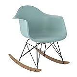 mecedora sklum Altura del Asiento: ~ 42 cm SKLUM Mecedora IMS Verde Abeto Negro & Madera Natural - (Elige Color)