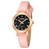 ❀LuccyOne❀2019 Genf Frau Leder Band Uhren,Edelstahl Quarz Analog Handgelenk Sehen Uhr,Elegant Watch,Luxus Unisex Paar Armbanduhr Modisch,Classic Damen-Armbanduhr Analog Quarz Uhr