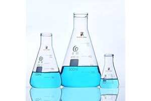 RAINBOW_ROAD Ampolla in vetro borosilicato 3.3 bicchiere graduato conico stretta bocca Beuta Beuta da misurazione pallone chimica, 150 ml