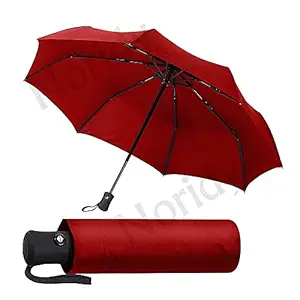 NORIDY Red Umbrella for Men Umbrella Umberallas for Rain Big Size Men Umberalla Large for Man Women Kids Girls,Boys - 3 Fold with Auto Open and Close (Red auto Umbrella)