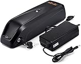 X-go Batterie Vélo 36V / 48V 10 Ah Hailong E Vélo Lithium Batterie ION Pack de Électrique Pedelec Électriques avec Chargeur 250W 350W 500W (Noir, ≤360 * 90 * 92 mm) (36V 10ah)