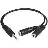 TRIXES Stereo Klinkenkabel Y-Splitter 3,5 mm Klinke mit 2 Buchsen Audio Kabel Adapter Verteiler Splitter 1x Stereo Klinke Stecker männlich 3,5mm auf 2x Mono Klinke Buchse Kupplung weiblich 3,5mm