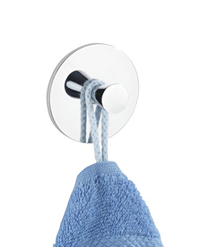 Wenko 21776100 Turbo-Loc Wandhaken Pisa - Befestigen ohne bohren, Zinkdruckguss, glänzend