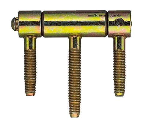 Preisvergleich Produktbild Einbohrband Haustürbänder Türbänder 20 mm Aushängesicherung 3-Teilig gelb verzinkt