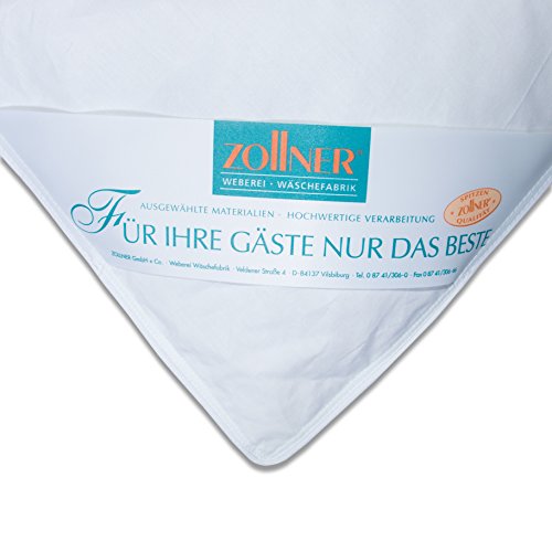 ZOLLNER® Kinderkopfkissen / Kinderkissen / Babykopfkissen versteppt, 90% Daunen 10% Federn, direkt vom Hotelwäschehersteller, Serie „Holle“ - 2