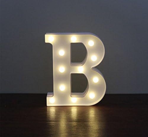 LED Letter Lights Alphabet Plastic Lamp Warm White Letters Marquee Sign Shape Xmas Wedding Propose Christmas Room Party Bar Cafe Bedroom Decoration B By Pauline