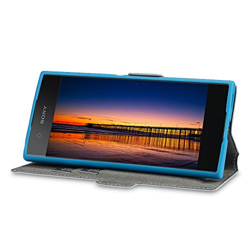 Sony Xperia XA1 Funda Cartera adaptable en posici  n horizontal para - Azul Claro