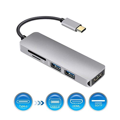 Vprix Cable-5in1 hub USB C Withtype C vers HDMI 4 K Adaptateur et 2 Ports USB 3.0 SD/Lecteur de Carte TF