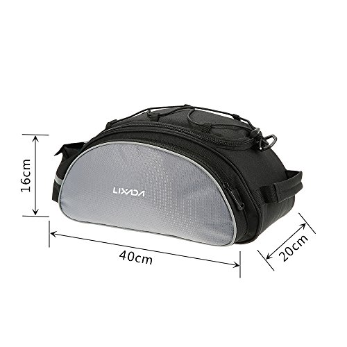 Lixada 13L multifunktionale Fahrrad Tasche Pannier Rücksitz Tasche Handtasche Umhängetasche - 2