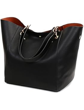 Valleycomfy Damen Tasche Einkaufstasche Pu Leder Handtasche Schultertasche