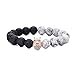 Produktbild MHOOOA Warrior Head Männer Armband 10 Mm Weiß Und Schwarz Naturstein Armbänder & Armreifen DIY Perlen Schmuck