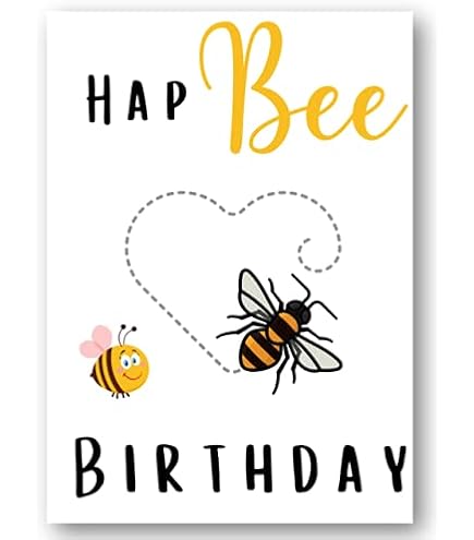 Central 23 Carte Anniversaire Pour Fille Et Garçon – Happy Bee Day – Jolies Cartes De Vœux Pour Enfant – Cartes D'anniversaire Jaune Pour Femme, Tante, Maman, Grand-mère