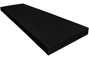 AMANSTYLE LTD 100% Waterproof Garden Bench Cushion 2/3/4 Seater Outdoor Long Bench Seat Pad for Lawn & Garden, Patio, Office, Coffee Shop with Removable Cover (Black, 3 Seater - 143cm x 52cm x 6cm thick)