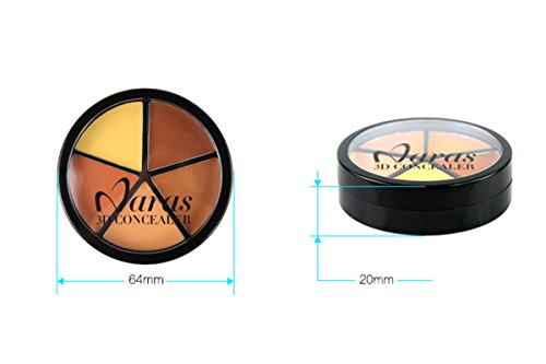 PhantomSky 5 Farben Concealer Abdeckcreme Camouflage Palette Cover Abdeck Makeup #2 – Perfekt für Profi-und tägliche - 3