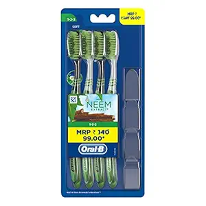 Oral- B 123 Soft Toothbrush with Neem Extract (Buy 2 Get 2 Free)