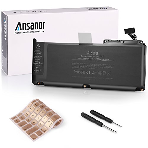 ANSANOR® Ultra Hochleistung Neuer Akku für Apple MacBook Unibody 13" A1331 A1342 (Ende 2009 - Mitte 2010) MC207LL/A MC516LL/A 661-5391 661-5585 020-6580-A - 2 Jahre Gewährleistung [Li-Polymer 10.95V 6000mAh] A1331