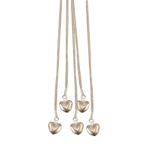 joyliveCY-Unique moda 925 ba?ado en plata joyerªa mano pulsera de cadena de cinco cadenas con cinco corazones