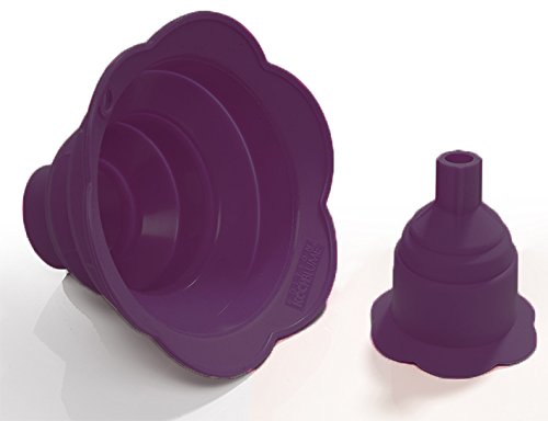 Trichter 2-teilig 13 x 3,8 cm und 3,8 x 1 cm, Lebensmittel-Silikon, lila, Kochblume Edition, Silikon