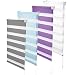 Produktbild SIENOC Doppelrollo Duorollo Weiss Weiß Klemmrollo Seitenzugrollo Duo-Fenster-Rollo (90 x 150 cm)