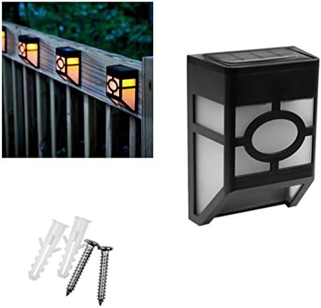 Solar LED Wall Mount Light Compact Patio Light Waterproof Fence Lights for Outdoor Lighting, Warm White Light