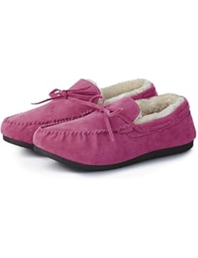 Summer Mae Damen Faux Fur Loafer Sämischleder Schuhe Slip on Flache Mokassins Hausschuhe Fahrschuhe Winter