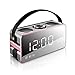Produktbild HzxlT LED Wecker Zeitanzeige mit Wireless Bluetooth Lautsprecher 19W Stereo FM/Micro TF Karte USB/Aux Eingang 2000 mAh