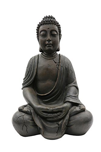 XXL Buddha 100cm, Antik-Look, frostsicher, wetterbeständig, ASIA, Deko, Gartendeko, Feng Shui