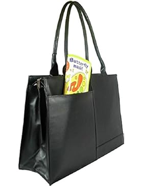 Visconti 19147 Damen Aktentasche Handtasche, Leder, groß, Schwarz