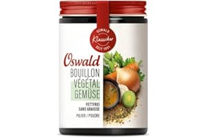 INFUN Oswald Bouillon végétal sans grasse, 800 g - Bouillon de légumes en poudre sans matière grasse à la manière suisse, les trésors les plus frais du jardin dans votre cuisine