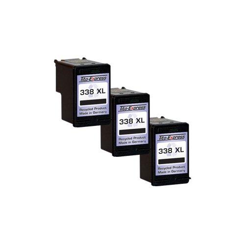 PlatinumSerie® 3x Druckerpatrone für HP 338 XL Black PSC 1610 2355P 2355V 2355XI 2600 2610 2710 - 2