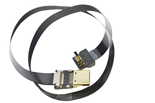 Neue schwarze FPV HDMI Kabel Micro Schnittstelle zu Standard-Schnittstelle für GH4 BMPCC A5000 A6000 A7S A7R 90 Grad DJI 80CM