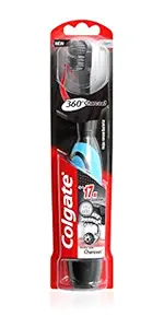 Colgate 360 Charcoal Battery Powered Electric Toothbrush, Deep Clean With Floss-Tip Bristles