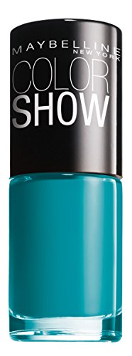 Maybelline New York Make-Up Nailpolish Color Show Nagellack Urban Turquoise / Ultra glänzender Farblack in kräftigem Türkis, 1 x 7 ml
