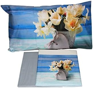 Relax Water Leapt Shabby 21 Complete Sheet 2 Bed, 100% Cotton, Blue/Green Digital, Double, 250 x 300 x 1 cm
