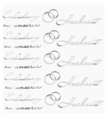 Hobby-Design Sticker , Einladung Hochzeit, silber