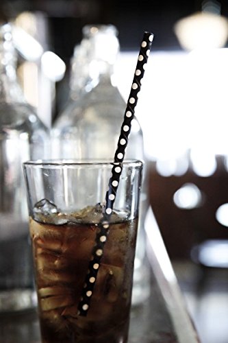 Öko Strohhalme aus Papier in schwarz/weiß – Trinkhalme Cocktailhalme Röhrchen im 144er Set - 4