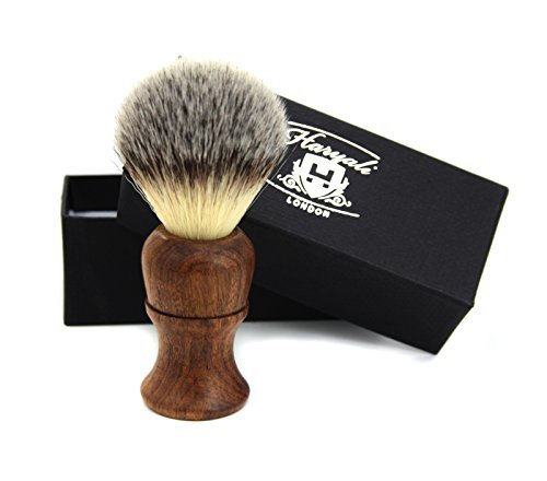 Haryali London Mens Shaving Brush with Synthetic Badger Hair Bristles Comes in Box