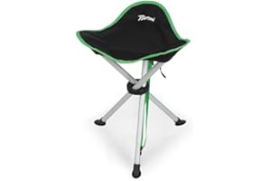 BERTONI TENDE | TRIS, Sgabello Pieghevole Portatile, 37 x 36 x 43 cm, Colore Nero