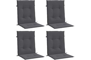‎VIDAXL vidaXL Gartenstuhlauflagen 4 STK., Niedriglehner Auflagen für Gartenstühle, Stuhlauflage Stuhlkissen Outdoor, Sitzauflagen Sitzkissen, Anthrazit Oxford-Gewebe