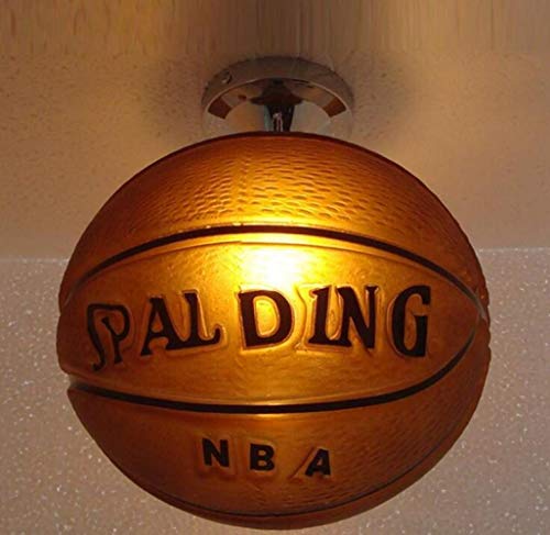 Preisvergleich Produktbild QHY Kreative Deckenleuchte Basketball Design Deckenleuchte Runde Glaslampenabdeckung Lampe, Kinderlampen, Basketballbeleuchtung, Schlafzimmer, Kinder Deckenleuchte 25Cm E27 Lampenfassung,Ballfarbe,A