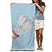 Produktbild ewtretr Super Beach Towel White Badminton Polyester Velvet Beach Towels 31" X 51" Inch Lightweight for Beach Gym Yoga