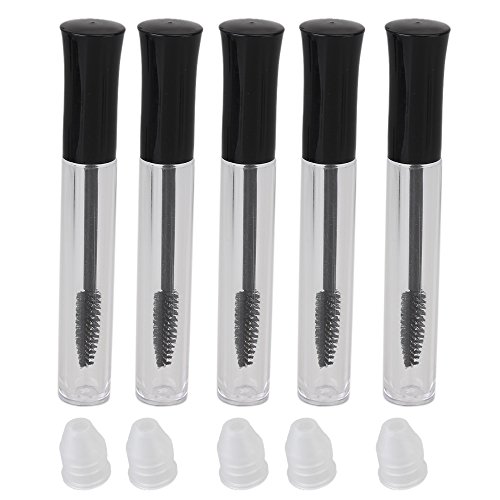 Black Transparent 10ml Empty Plastic Mascara Tubes Container Eyelash Cream Vials Bottle Pack of 5