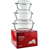 Paşabah&ccedil;e Borcam Kapaklı Tencere 3'l&uuml; Set, 6 Par&ccedil;a, Şeffaf