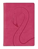 Ladytimer Deluxe Pink 2019 - Taschenplaner / Taschenkalender A6 - Tucson Einband - Motivprägung Flamingo - Weekly - 192 Seiten by 