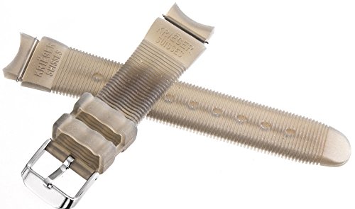 Krieger Suisses transparente de goma gris reloj banda 19 mm