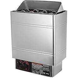 SucceBuy Poêle électrique pour Sauna 8kw/9kw Poêle De Sauna avec Contrôle Thermostatique Intégré Sauna Poêle Électrique 380-415V Sauna Heater (8KW-en Acier Inoxydable)